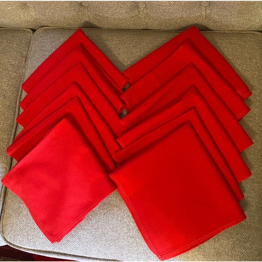CLOTH NAPKINS Lot Of 12 Red Christmas Wedding Hollidays New Year Party 16’